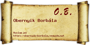 Obernyik Borbála névjegykártya